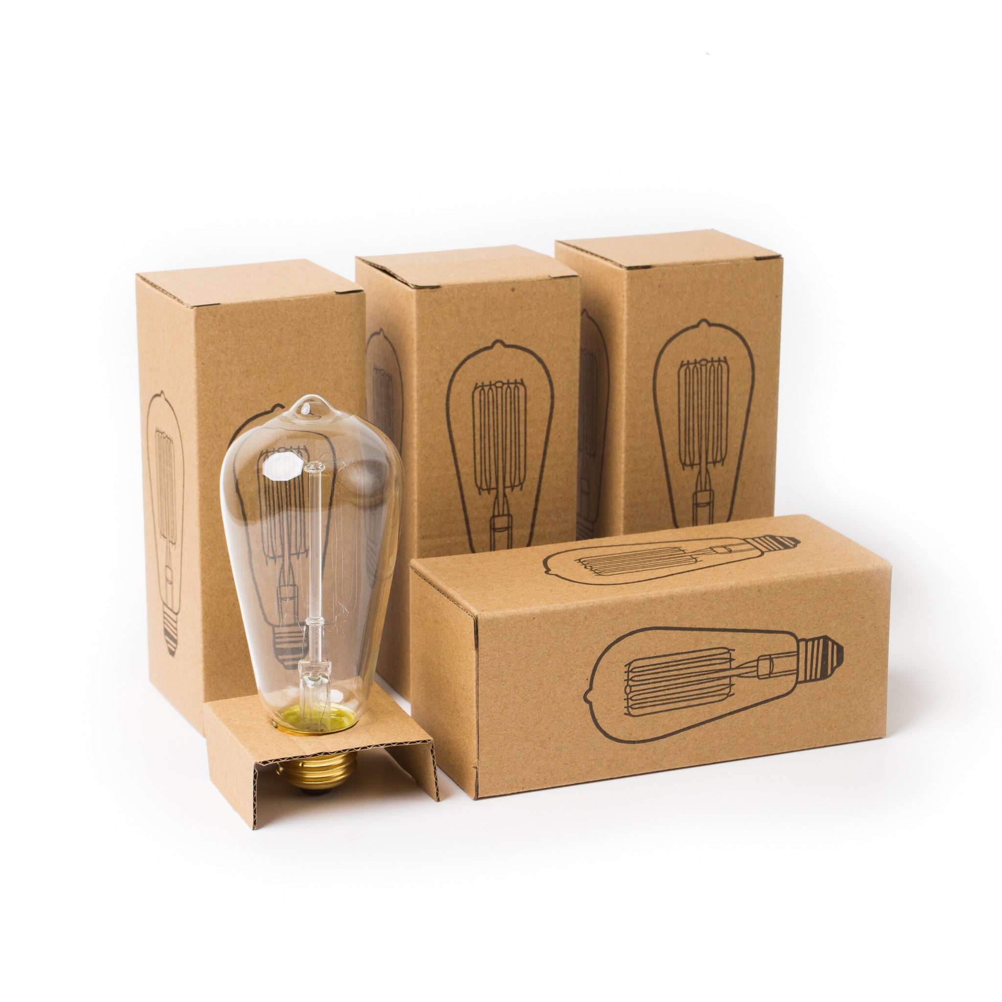 Brillante™ Edison Bulb Pack of 4 - 60W Vintage Style Incandescent Bulbs